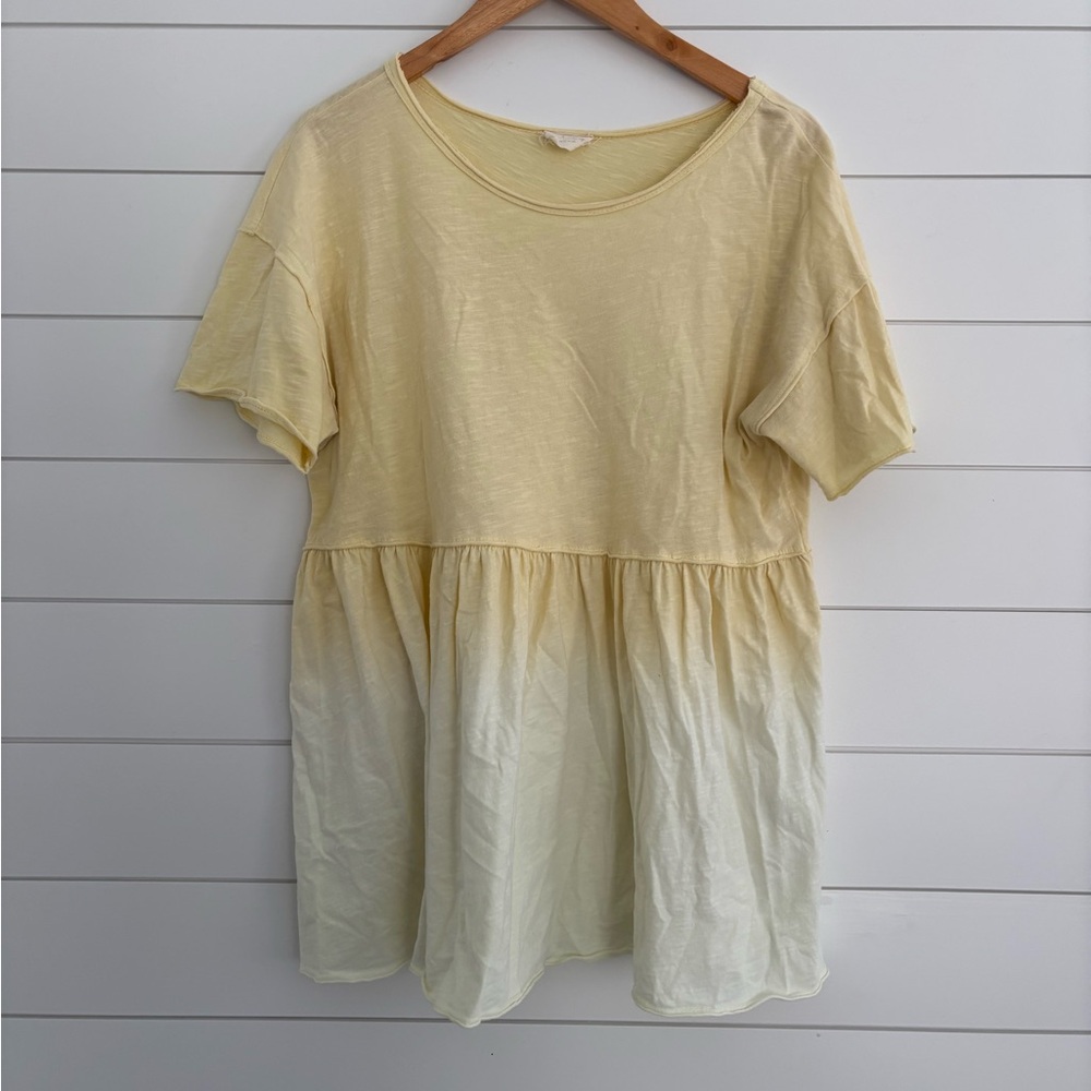 143 Story Yellow Ombre Flowy Top Size M